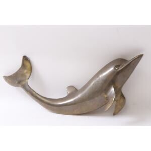 Dolphin, Brass Statue, Metal Figure, 12 inches, Home Decor, ~ MISC-030 641